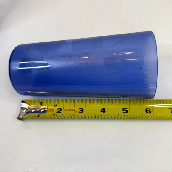 4 Vintage Tupperware Tumbler Cups Jazzy Celebration #2663A-7 Royal Blue Set 3 - Picture 8 of 9